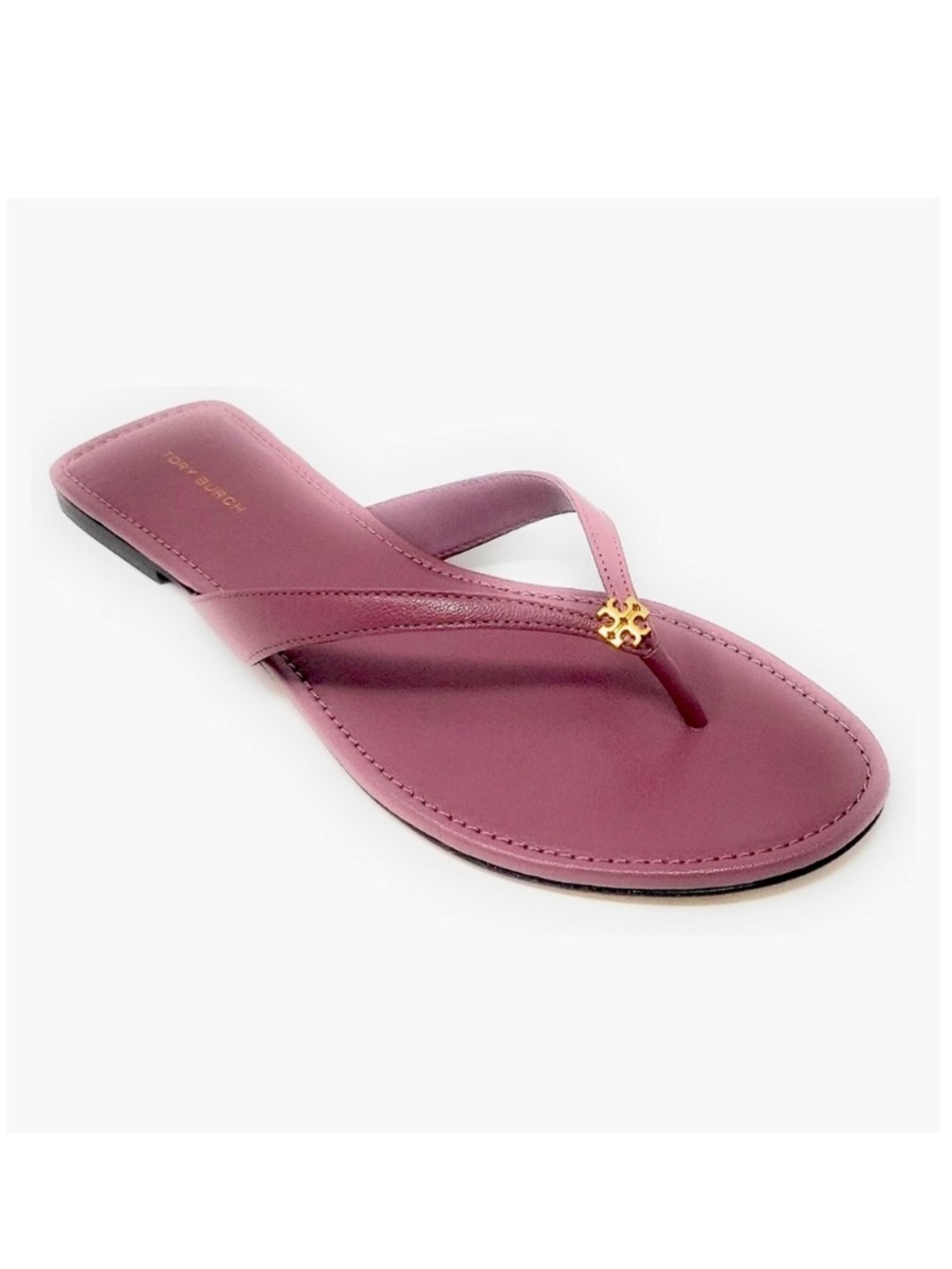 Tory Burch Classic Leather Flip Flop Sandals Lavender Size 9.5
